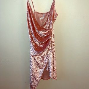 Velvet wrap bodycon dress